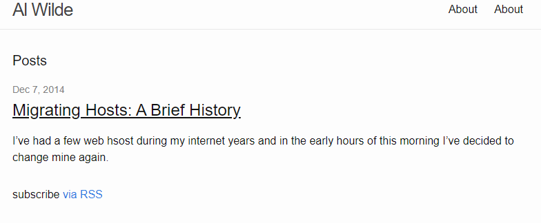 Screenshot of alwilde.com from 2014 to 2015