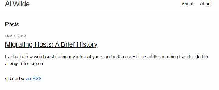 Screenshot of alwilde.com from 2014 to 2015